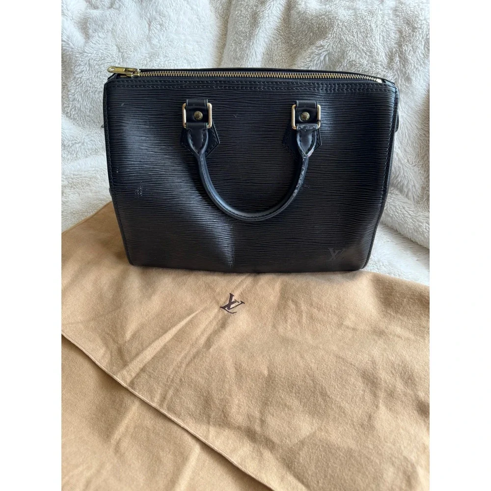 Louis Vuitton Noir Epi Speedy 25 Bag